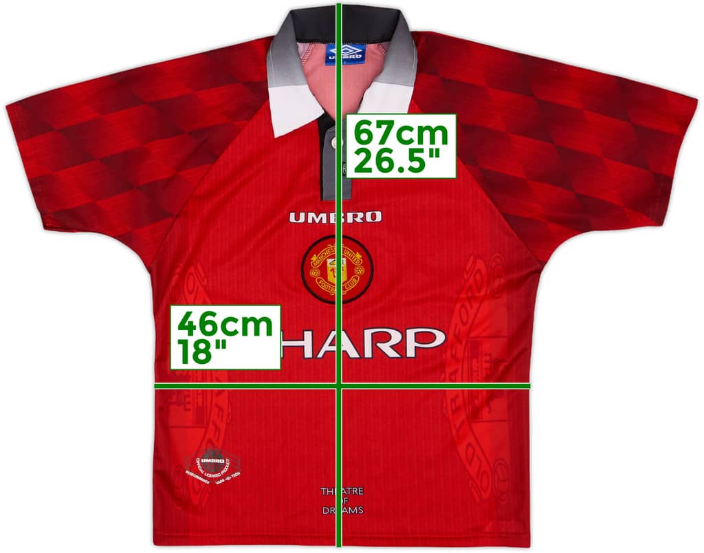 1996-98 Manchester United Home Shirt - 10/10 - (Y)