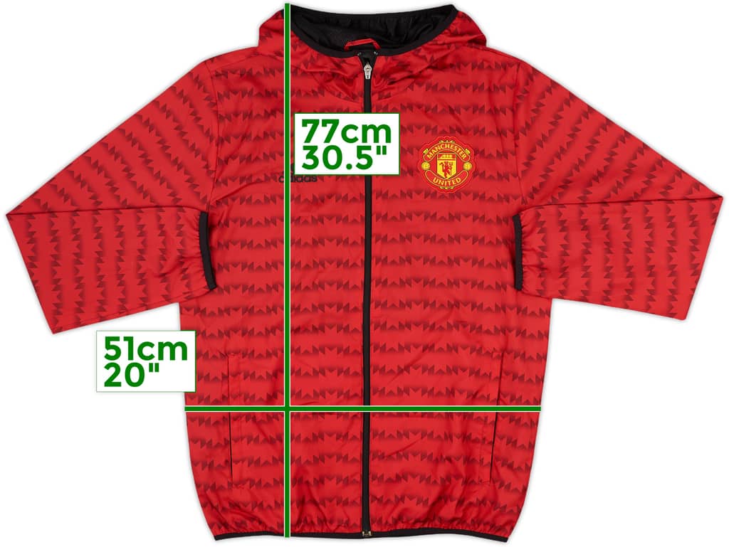 2015-16 Manchester United adidas Hooded Track Jacket - 9/10 - (S)