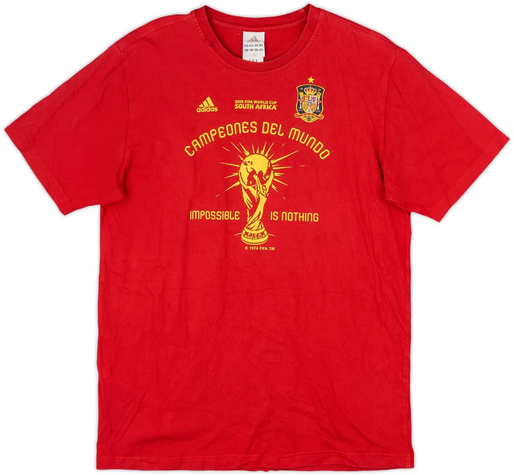 2010 Spain adidas 'Campeones Del Mundo' Cotton Tee - 7/10 - (L)