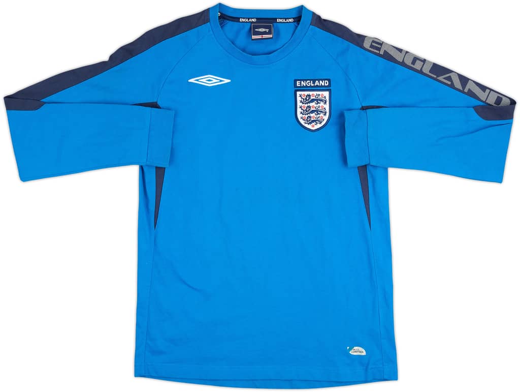 Camiseta de algodón de manga larga de Inglaterra Umbro 2004-06 - 6/10 - (S)
