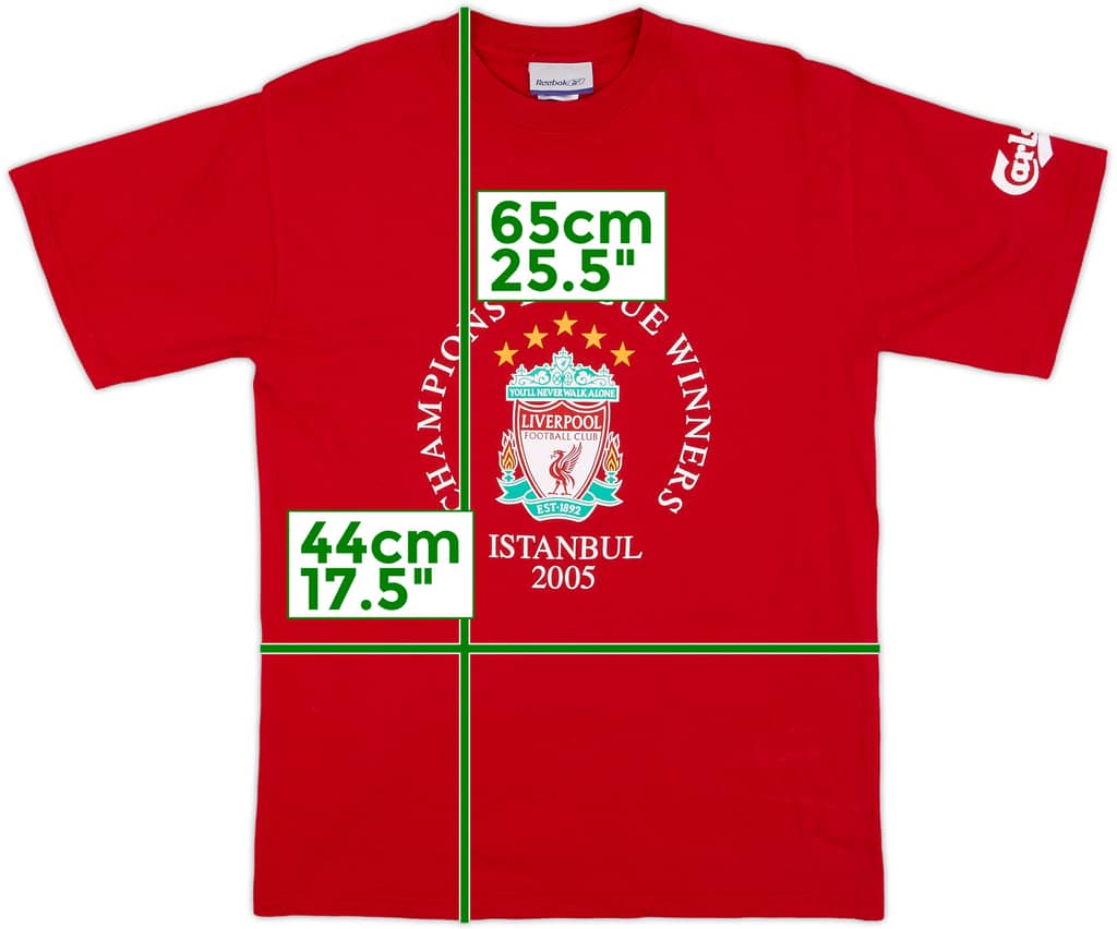 2005-06 Liverpool 'Champions League Winners' Cotton Tee - 9/10 - (XS)