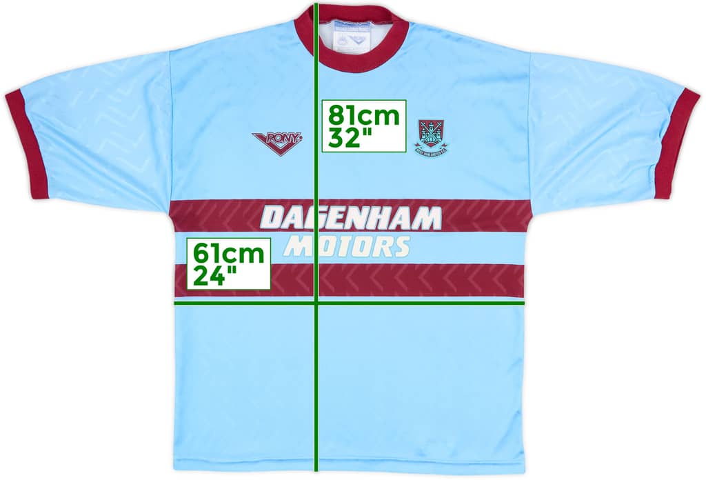 1993-95 West Ham Away Shirt - 7/10 - (XL)