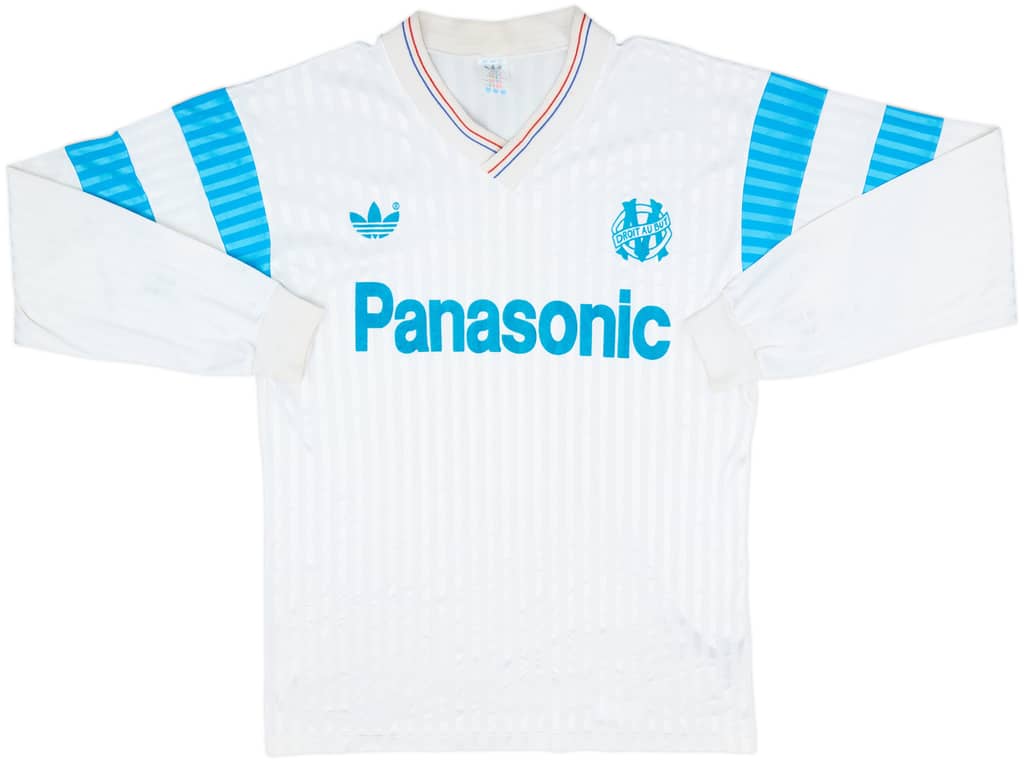 1990-91 Olympique Marseille Home L/S Shirt - 9/10 - (L)