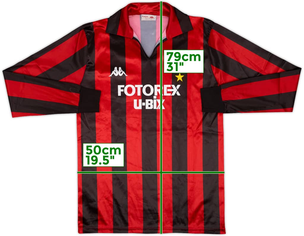 1986-87 AC Milan Home L/S Shirt - 9/10 - (L)
