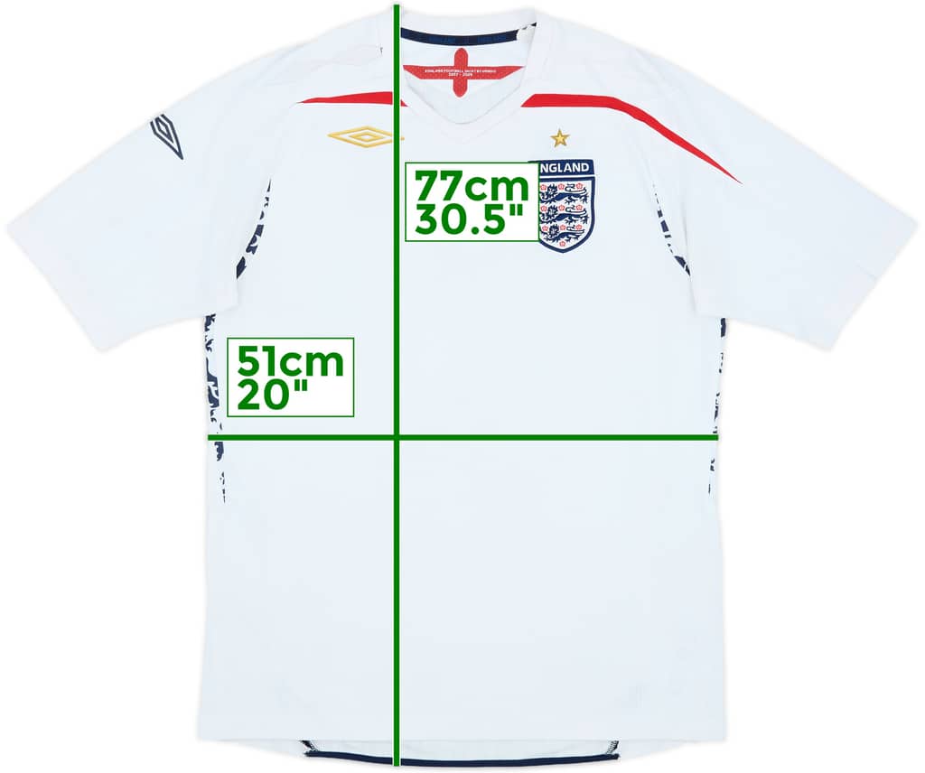 2007-09 England Home Shirt - 4/10 - (L)