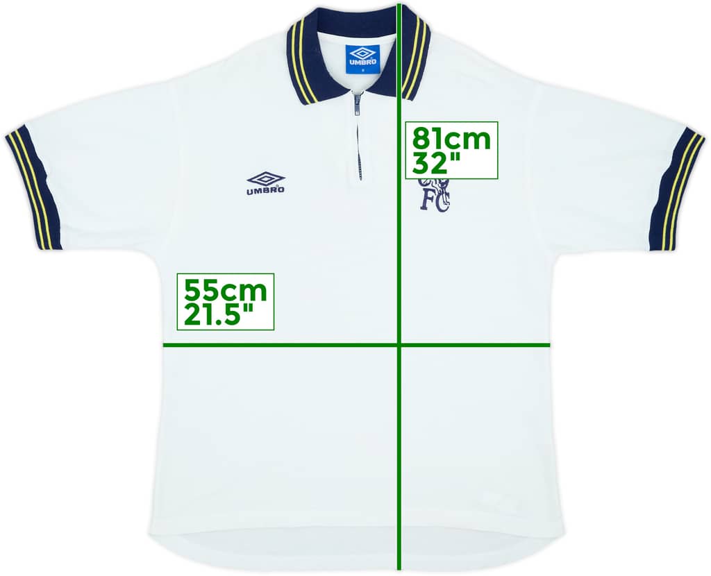 1998-99 Chelsea Umbro 1/4 Zip Polo Shirt - 8/10 - (M)