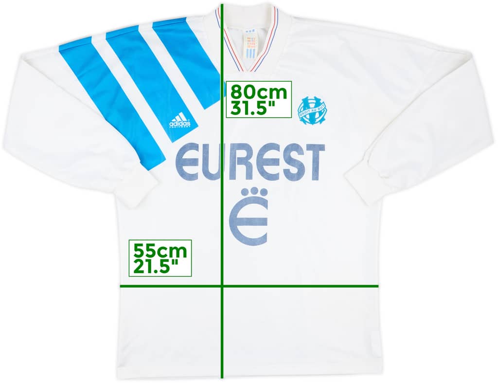 1993-94 Olympique Marseille Home L/S Shirt - 8/10 - (L)