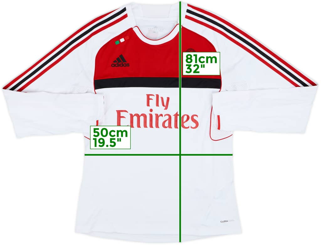 2011-12 AC Milan adidas L/S Training Shirt - 9/10 - (L)
