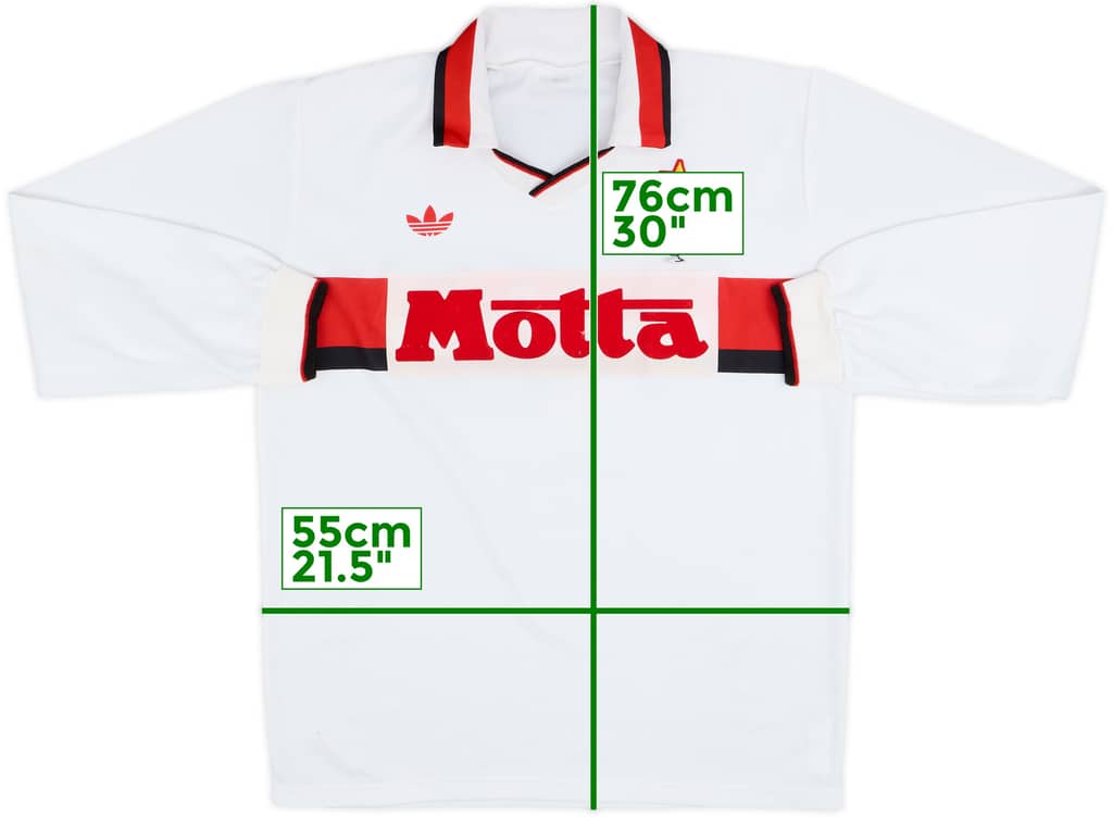 1992-93 AC Milan Away L/S Shirt - 6/10 - (XL)