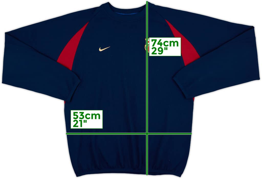 2002-03 Barcelona Nike Sweat Top - 8/10 - (L)