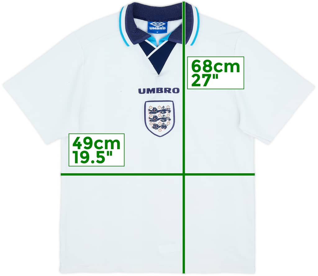 1995-97 England Home Shirt - 5/10 - (M)