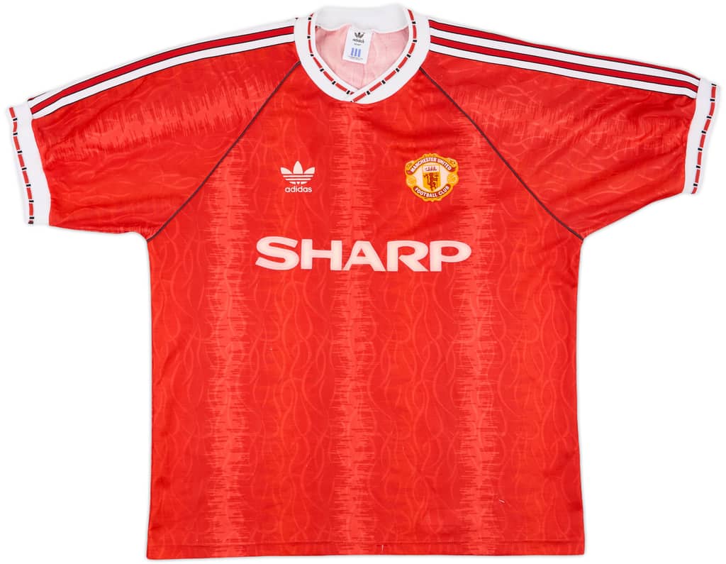 1990-92 Manchester United Home Shirt - 8/10 - (L)