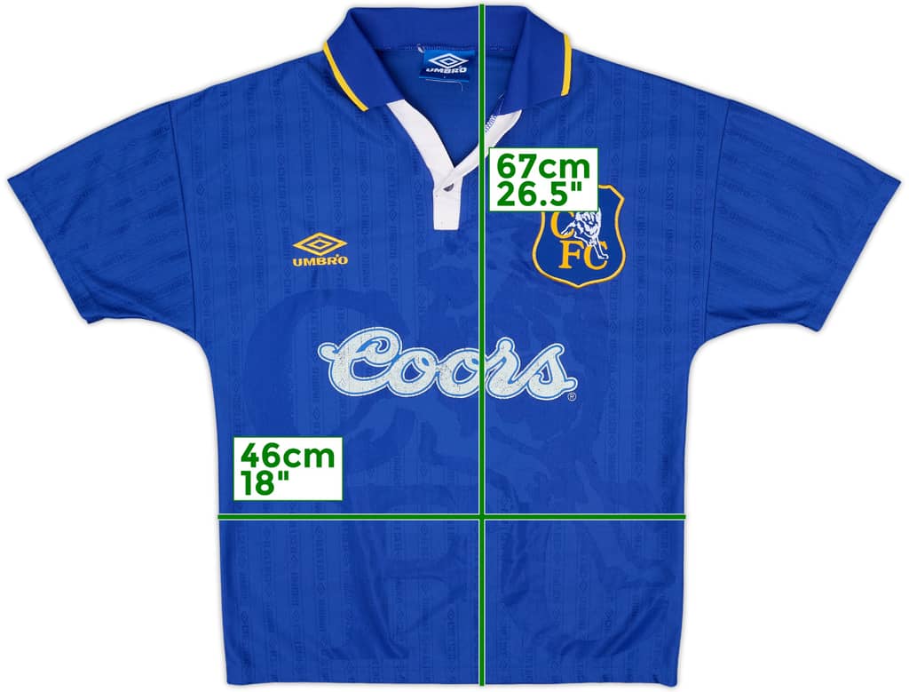 1995-97 Chelsea Home Shirt - 7/10 - (Y)