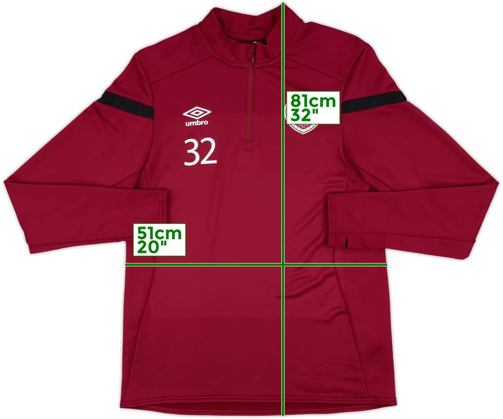 2019-20 Hearts Player Issue Umbro 1/4 Zip Drill Top #32 - 10/10 - (M)