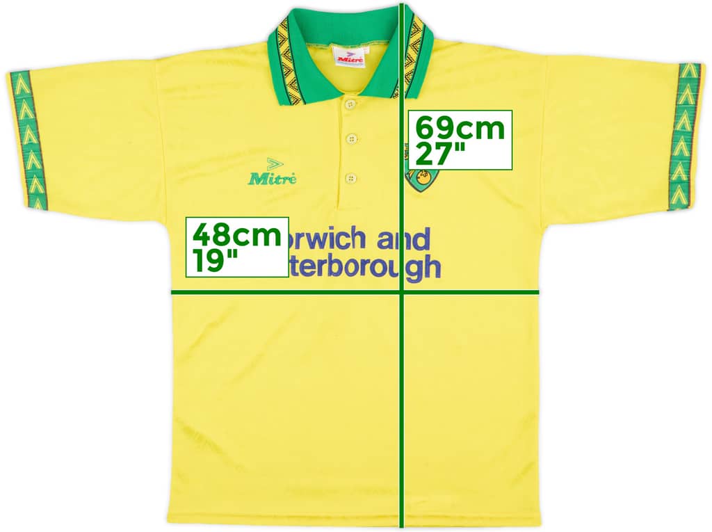 1994-96 Norwich Home Shirt - 8/10 - (S)
