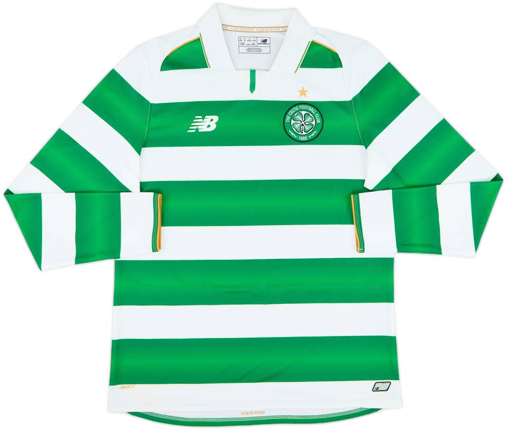 2016-17 Celtic Home L/S Shirt - 10/10 - (M)