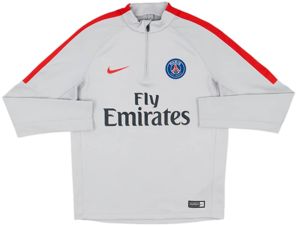 2017-18 Paris Saint-Germain Nike 1/4 Zip Drill Top - 8/10 - (L.Boys)