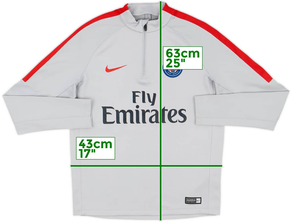 2017-18 Paris Saint-Germain Nike 1/4 Zip Drill Top - 8/10 - (L.Boys)