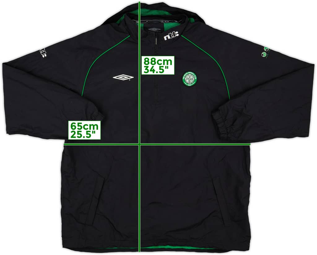2002-03 Celtic Umbro 1/4 Zip Hooded Rain Jacket - 9/10 - (XL)