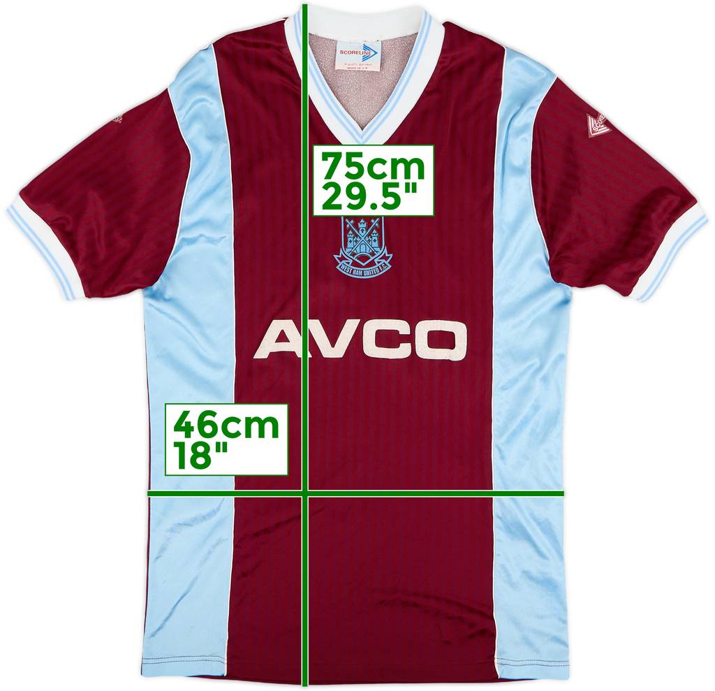 1987-89 West Ham Home Shirt - 6/10 - (M)