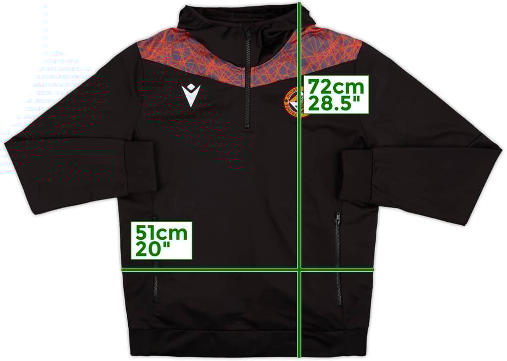 2020-21 Dundee United Macron Hooded 1/4 Zip Training Top - 8/10 - (L)