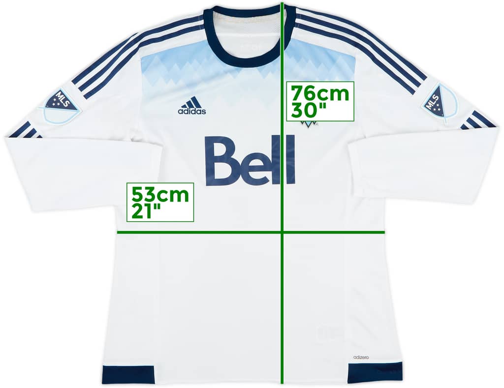 2015-16 Vancouver Whitecaps Authentic Home L/S Shirt - 7/10 - (XL)