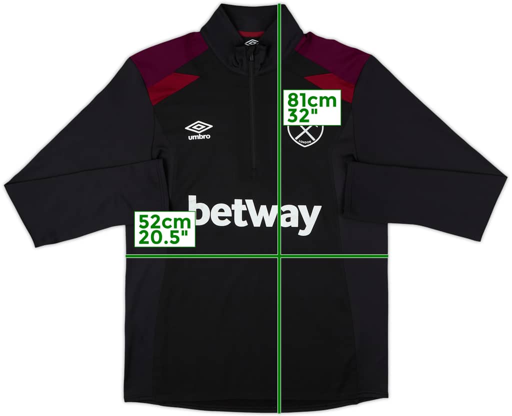 2018-19 West Ham Umbro 1/2 Zip Sweat Top - 6/10 - (M)