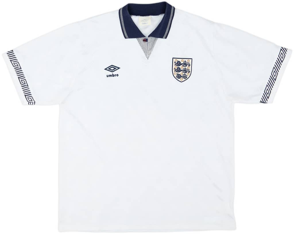 1990-92 England Home Shirt - 8/10 - (L)