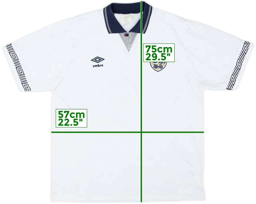1990-92 England Home Shirt - 8/10 - (L)
