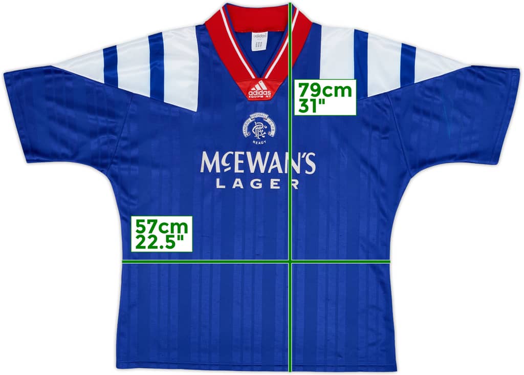1992-94 Rangers Home Shirt - 7/10 - (XL)