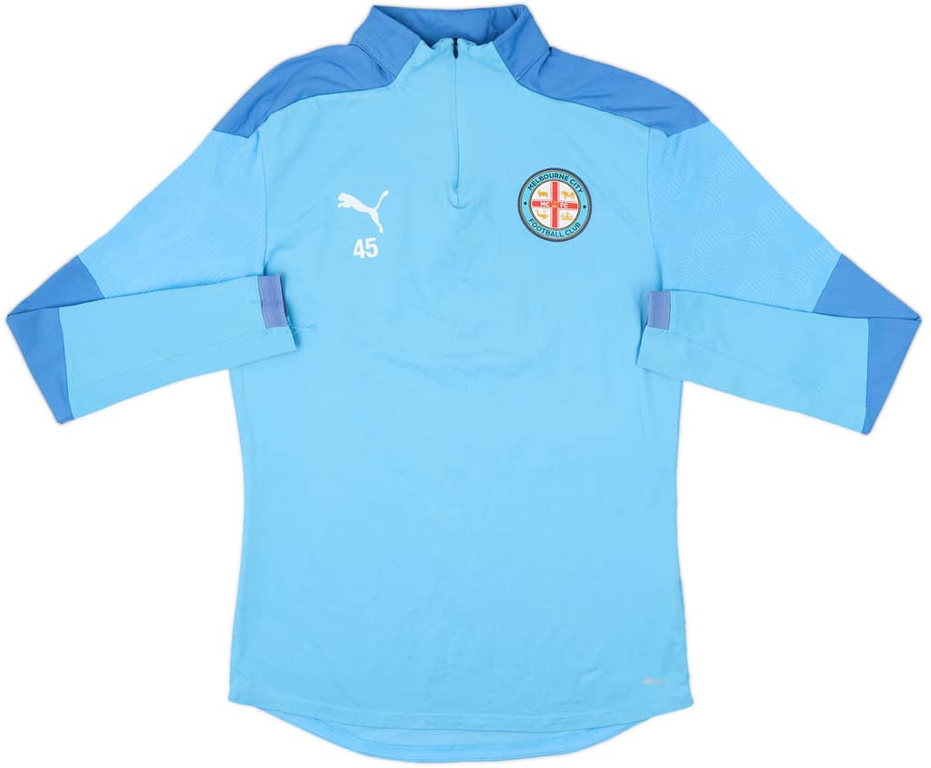 2021-22 Melbourne City Player Issue Puma 1/4 Zip Training Top #45 - 8/10 - (M)