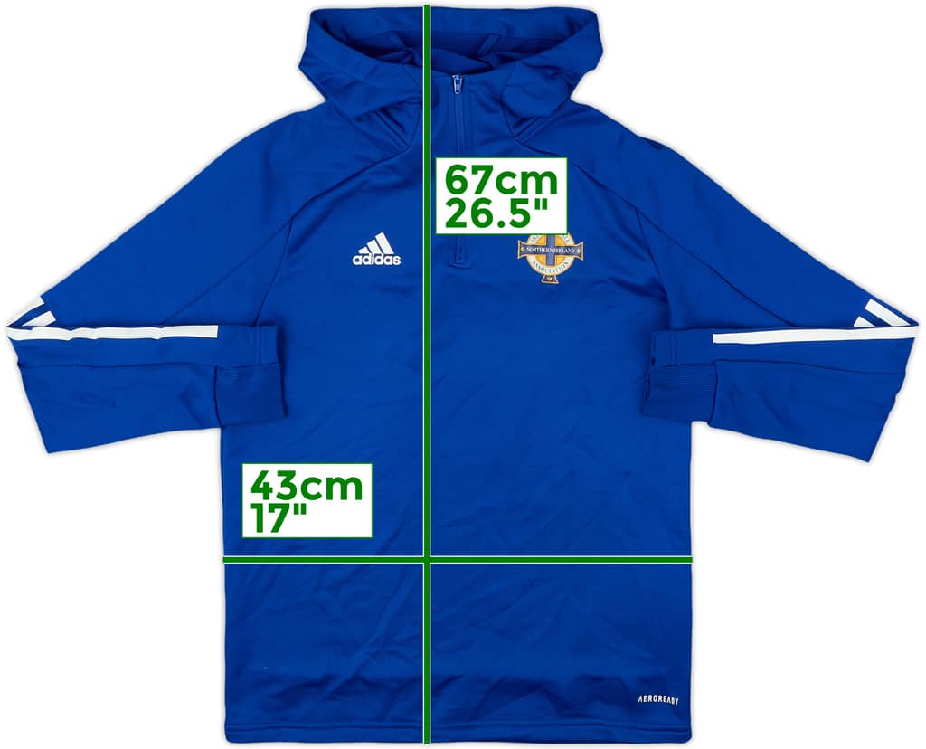 2019-20 Northern Ireland adidas 1/4 Zip Hooded Drill Top - 9/10 - (M.Boys)