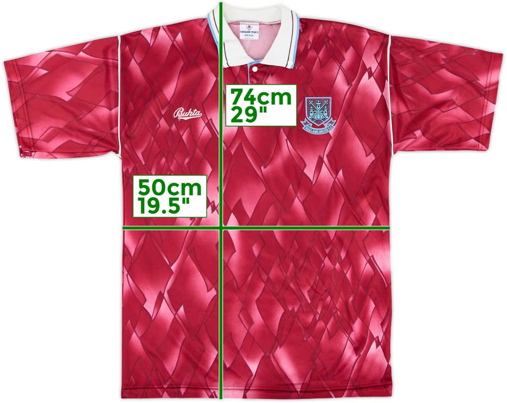 1990-91 West Ham Bukta Training Shirt - 9/10 - (S)