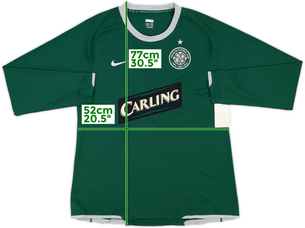 2007-08 Celtic Player Issue Away L/S Shirt (L)
