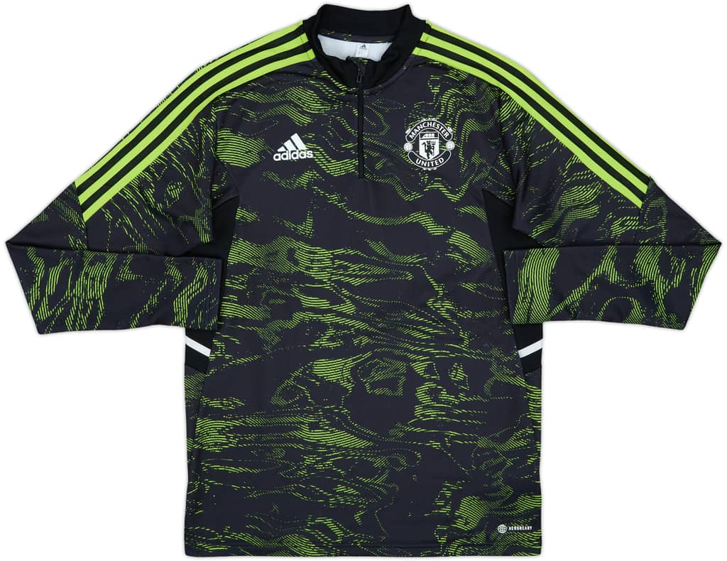 2022-23 Manchester United adidas 1/4 Zip Drill Top - 10/10 - (M)