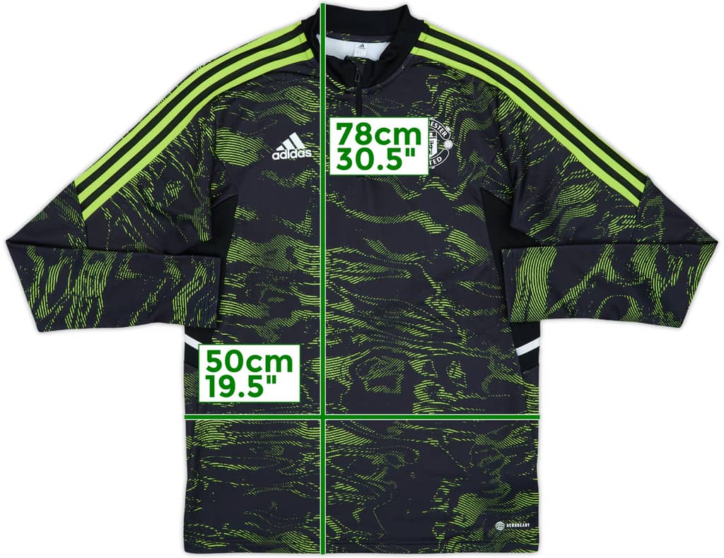 2022-23 Manchester United adidas 1/4 Zip Drill Top - 10/10 - (M)