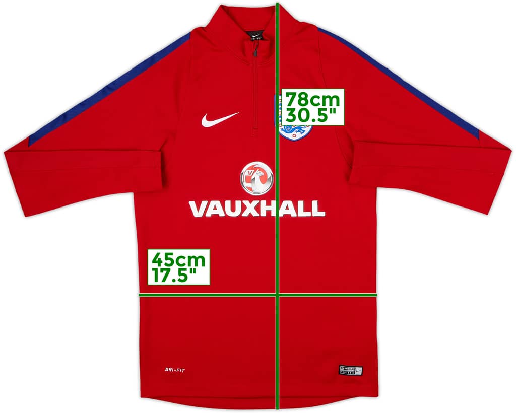 2016-17 England Nike 1/4 Zip Training Top - 8/10 - (S)