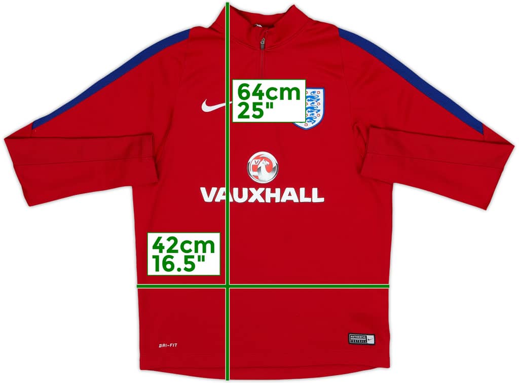 2016-17 England Nike 1/4 Zip Training Top - 8/10 - (L.Boys)