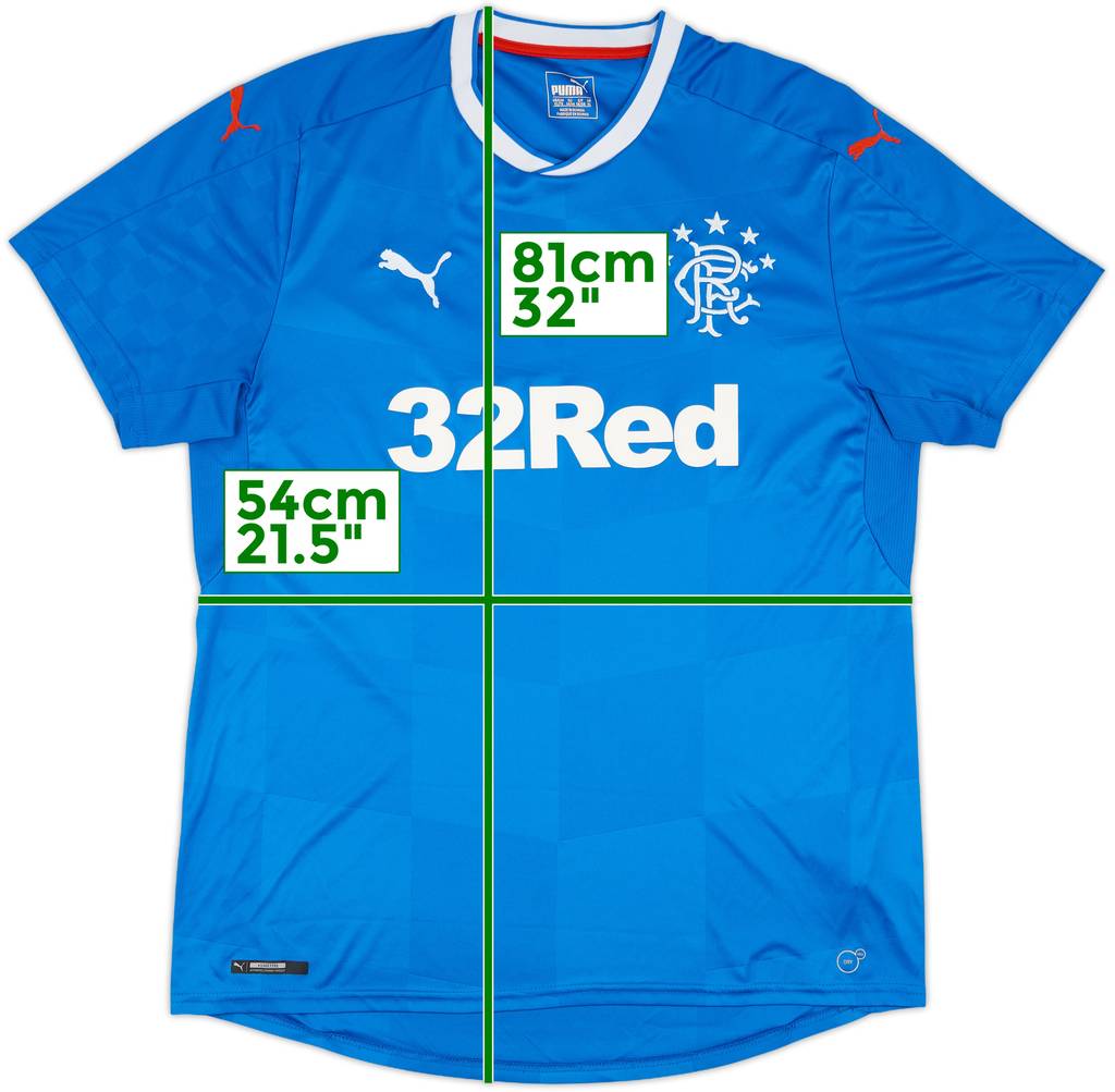 2016-18 Rangers Home Shirt - 7/10 - (XL)