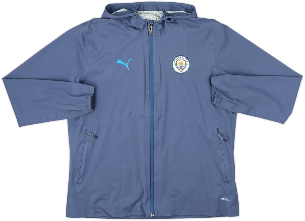 2019-20 Manchester City Puma Hooded Rain Jacket - 7/10 - (L.Boys)
