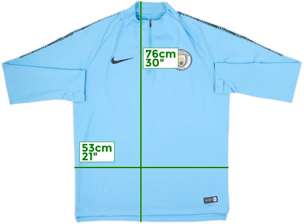 2017-18 Manchester City Nike 1/4 Zip Drill Top - 7/10 - (L)