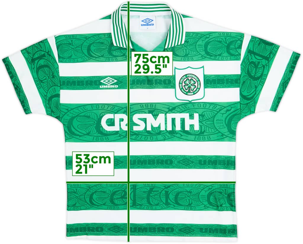 1995-97 Celtic Home Shirt - 8/10 - (M)
