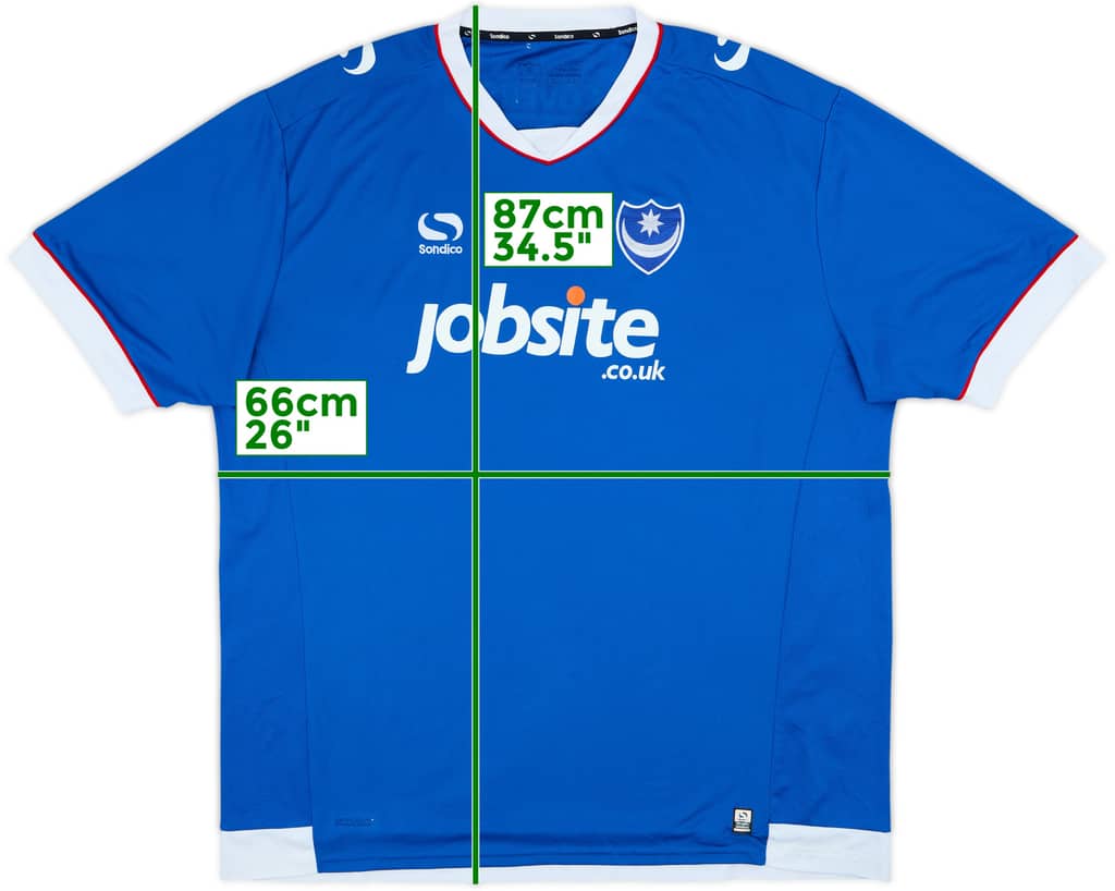 2016-17 Portsmouth Home Shirt - 8/10 - (4XL)