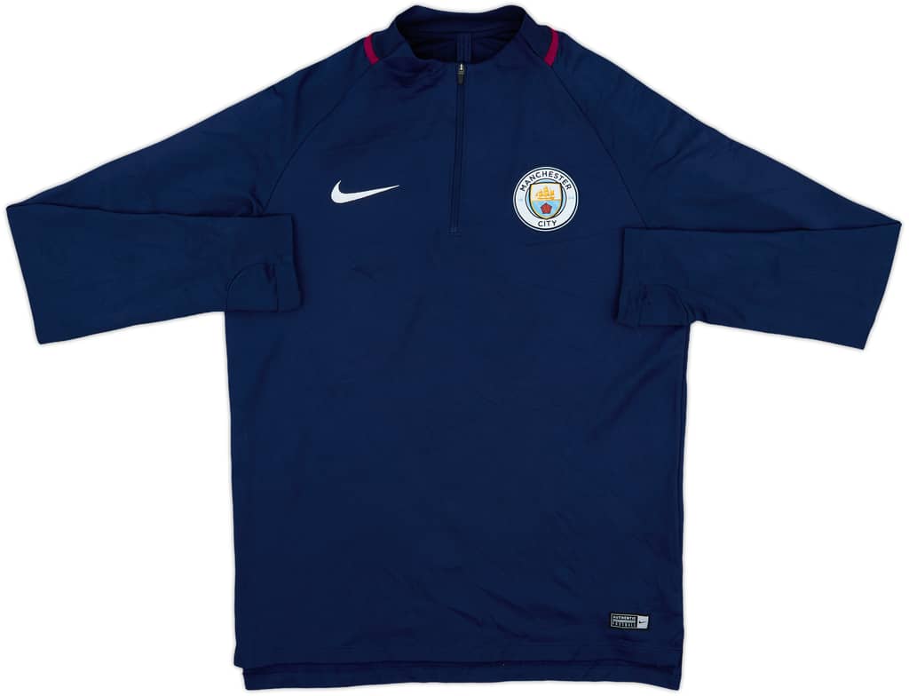 2017-18 Manchester City Nike 1/4 Zip Drill Top - 8/10 - (M)