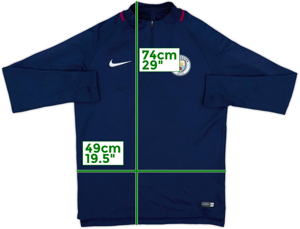 2017-18 Manchester City Nike 1/4 Zip Drill Top - 8/10 - (M)