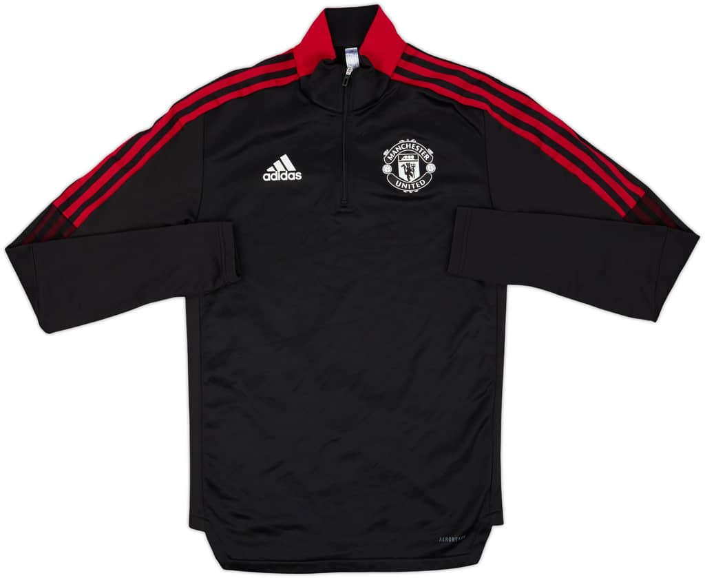 2021-22 Manchester United adidas 1/4 Zip Drill Top - 8/10 - (S)