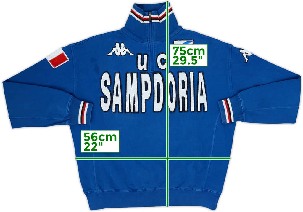 2005-06 Sampdoria Asics 1/4 Zip Drill Top - 6/10 - (L)