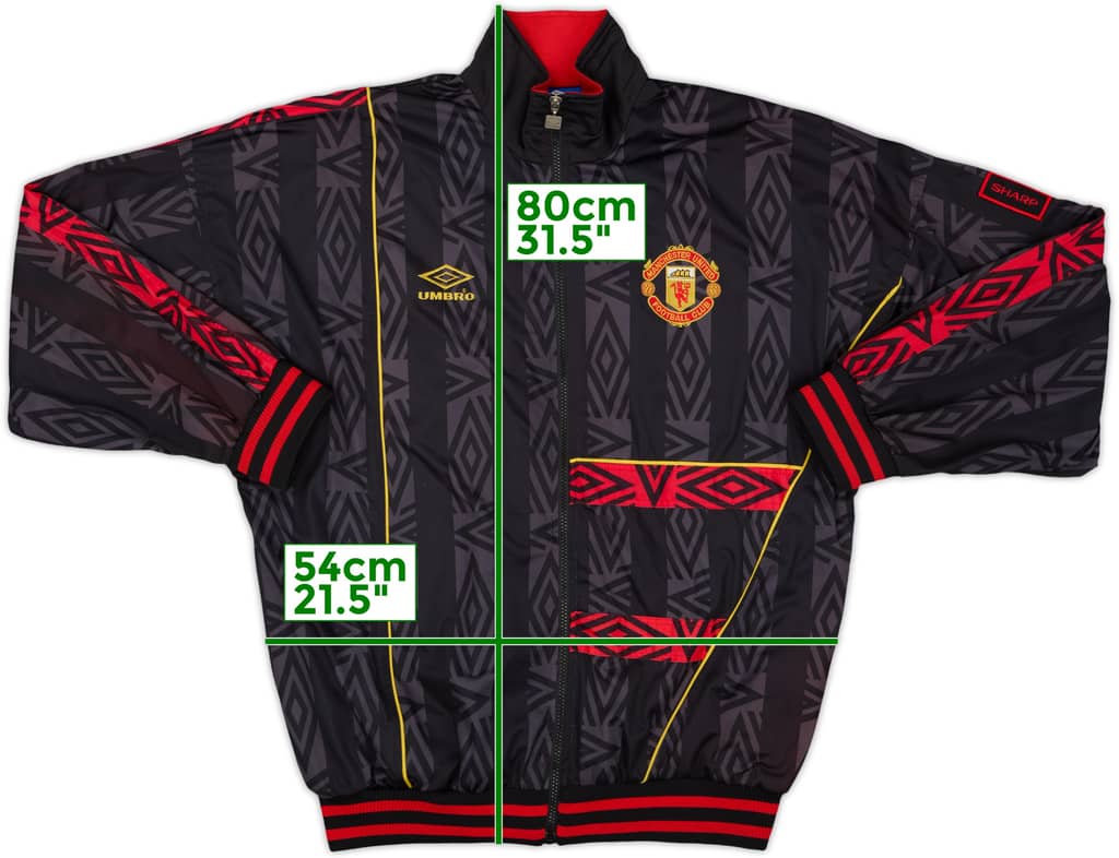 1992-93 Manchester United Umbro Track Jacket - 8/10 - (L)