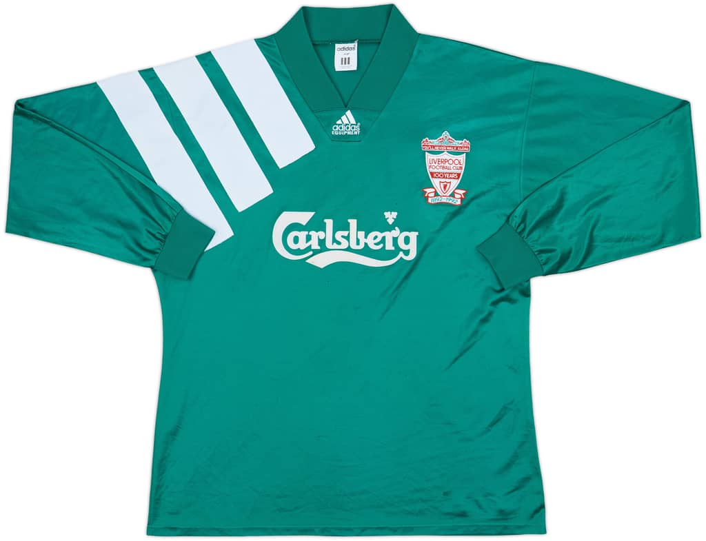 1992-93 Liverpool Player Issue Centenary Away L/S Shirt - 6/10 - (L/XL)