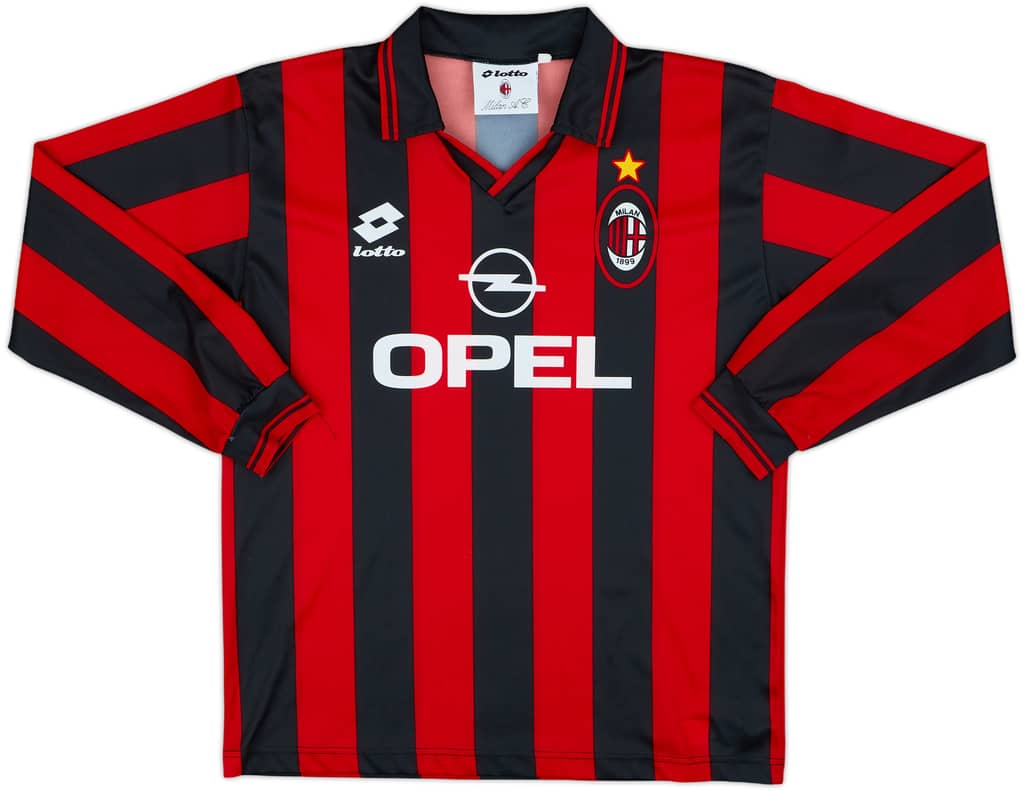 1997-98 AC Milan Home L/S Shirt - 8/10 - (XL.Boys)